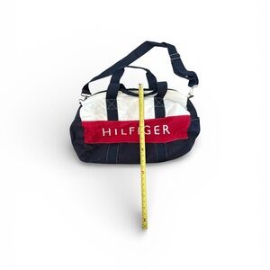 Tommy Hilfiger Navy and Red Duffel Bag